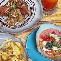 Las orellanas apanadas estaban deliciosas!  #Veganuary at Justo Restaurant in Medellin