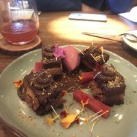 Nueva presentación del postre chocofresa. Una delicia!  at Justo Restaurant in Medellin