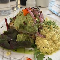 Avocado toast with tofu scramble  at STHLM Brunch Club in Stockholm