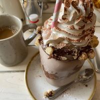 Vegan donutella freak shake without the doughnut at STHLM Brunch Club in Stockholm
