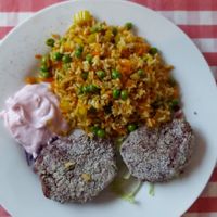 Riso all orientale e burgher at Naturangolo di Alessandro Mandelli in Osnago