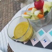 Veggies with mustard sauce dip at Naturangolo di Alessandro Mandelli in Osnago