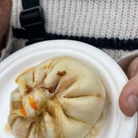 Vegan steamed bao at Farm Gate Market in Hobart