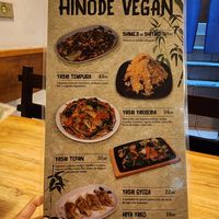 Menu at Hinode in Sao Paulo