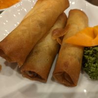 Vegan spring rolls at Koukien in Yokohama