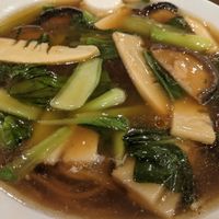 Vegan mushroom noodle spoup at Koukien in Yokohama