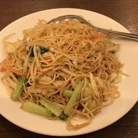 Amazing fried noodles - chewy and perhaps a lot of oil, but really delicious. at Koukien in Yokohama