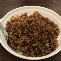 Taiwan style fried rice with dark soy sauce.  They even asked if egg was alright... at Koukien in Yokohama