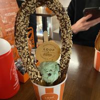 vegan chocolate loop and scoop with mint choc chip ice cream  at Loop & Scoop in Glasgow