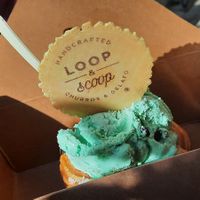 Mint and chocolate in churro cup at Loop & Scoop in Glasgow