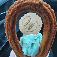 biscoff loop with mint chocolate chip gelato at Loop & Scoop in Glasgow