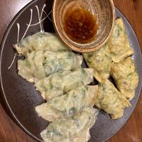 Vegetable gyoza (left) & yuba gyoza (right)    at Chao Chao Gyoza Shijo-Kawaramachi in Kyoto