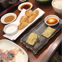 Three vegan gyoza  at Chao Chao Gyoza Shijo-Kawaramachi in Kyoto