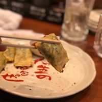 Yuba Gyoza - freeze dried tofu wrapped with soy milk skin, served with sauce at Chao Chao Gyoza Shijo-Kawaramachi in Kyoto