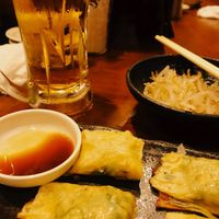 Gyoza, sides and beer at Chao Chao Gyoza Shijo-Kawaramachi in Kyoto