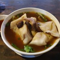 Noodle dumpling soup at Ecran Noodles in Kampot