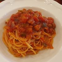 Spaghetti with seasonal Okayama vegetables at Cafe Nature in Kurashiki