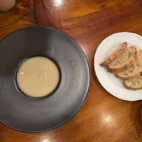 Oat milk soup with bread at Cafe Nature in Kurashiki