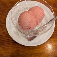Strawberry ice cream at Cafe Nature in Kurashiki