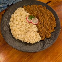 Large portion of curry at Cafe Nature in Kurashiki