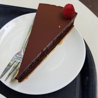 Rich chocolate cake at Spirit in Rotterdam