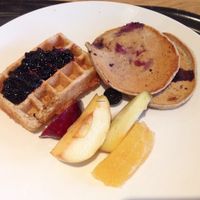 Pancakes and waffles for dessert at Spirit in Rotterdam