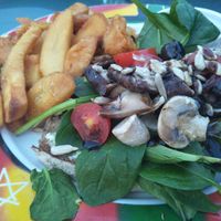Mushroom spinach ricotta toast  at Hemingway's By The Bay in Outlying Islands