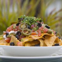 vegan nachos at Hemingway's By The Bay in Outlying Islands
