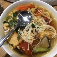 Tomato tofu noodle tangy and delicious  at Hoa Nghiem Vegie Hut in Springvale