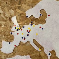 They have a map where you can place a sticker on your country/city.  at Veggie House in Chiba