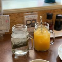 Mountain tea and mango juice at Veggie House in Chiba