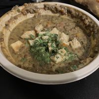 Spicy coconut lentil soup  at Clover Food Lab - Central in Cambridge