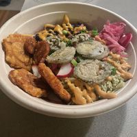 Verde rice and bean bowl  at Clover Food Lab - Central in Cambridge