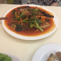 Fried noodles Singapore style at Loving Hut - Hoang Kim in Hanoi
