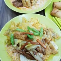 white bee hoon with curry vege at Senja Rd - Vegetarian Stall in West Singapore