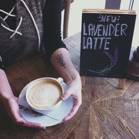 Lavender latte at Uncommon Grounds in Grand Rapids