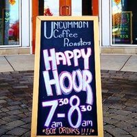 Happy Hour 7:30am-8:30am 50% off drinks at Uncommon Grounds in Grand Rapids