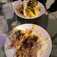 Smothered Chili Mac Burrito and Dos Tacos at Wildflower Vegan Co in Casselberry