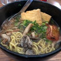 Ramen with mushrooms, fried shallots and tofu at Goro Ramen in Oklahoma City