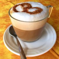 Vegan cappuccino at Coffee Break in Oranjestad