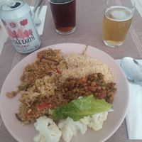 Arroz al horno y boloñesa de lentejas con cuscús at Kansha in Fatima