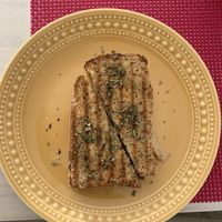 Toast with cheese and smoked tofu at Kansha in Fatima