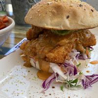 Satay tofu burger   at Cafe Nowa in Petersham