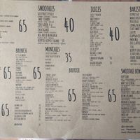 Menu (unfortunately, the app turns the quality down) at Crate Cafe in Canggu