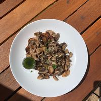 "shrooms" 
request vegan, sub aioli for pesto
gf bread (upon request) at Crate Cafe in Canggu