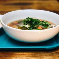 Spicy and delicious Tom Yum style soup.  at Racha Thai in Waikoloa
