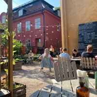 Outdoor seating at Martens hus in Nykoping