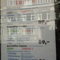 Lunch menu at La Neta in Copenhagen