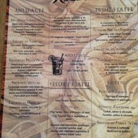 The menu at Rafael's in Kolding