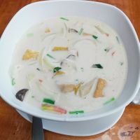 Tom KHA tofu in coconut milk at Thai Herb in Khao Sok